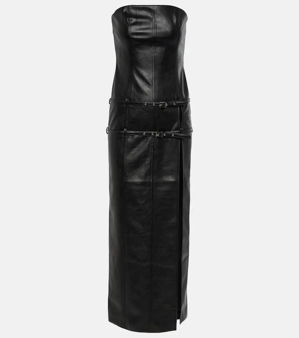 Aya Muse Saima faux leather maxi dress