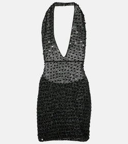 Aya Muse Sequined halterneck minidress