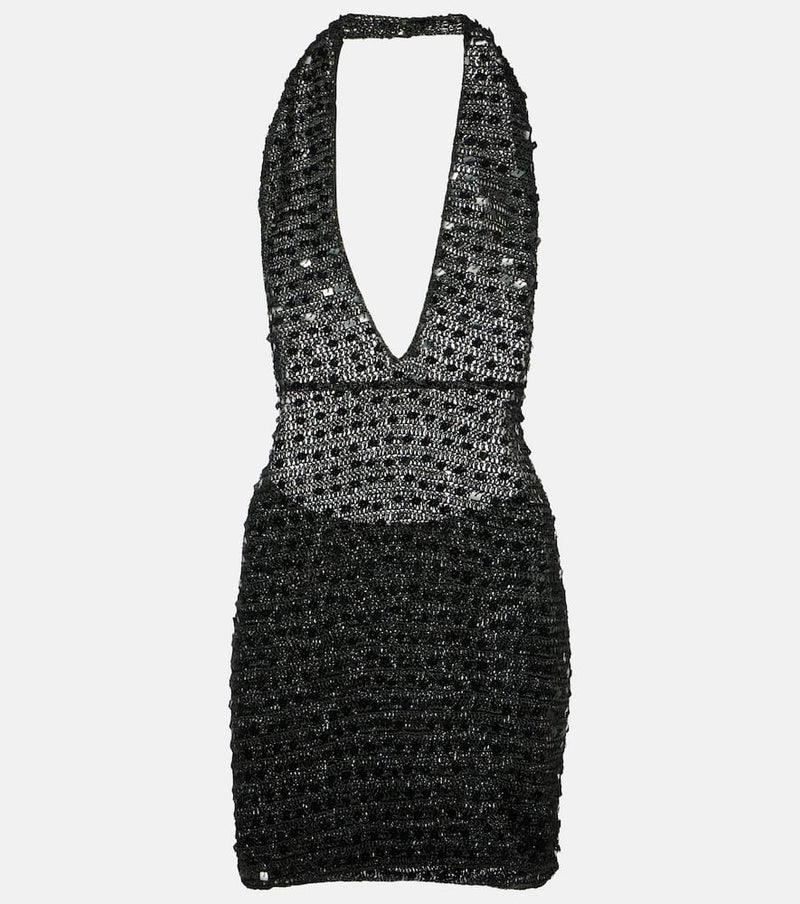 Aya Muse Sequined halterneck minidress