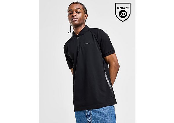 BOSS Repeat Philix Zip Polo Shirt Black