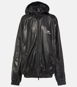 Balenciaga 3B Sports Icon leather track jacket