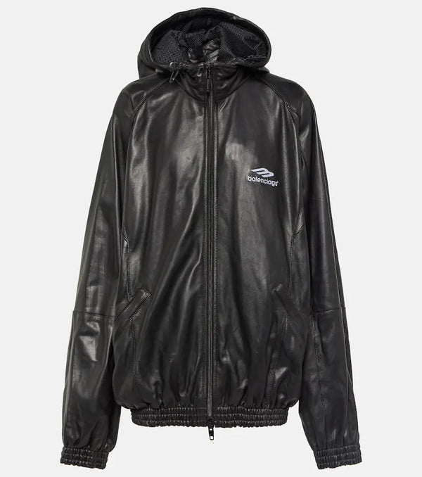 Balenciaga 3B Sports Icon leather track jacket