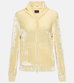 Balenciaga BB Paris embellished velour hoodie