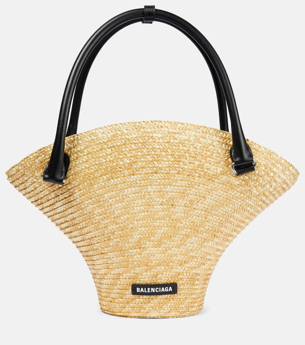 Balenciaga Beach Medium straw tote bag