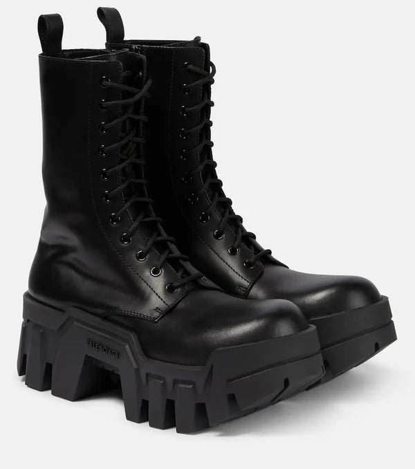 Balenciaga Bulldozer lace-up leather ankle boots | LYBSTORE