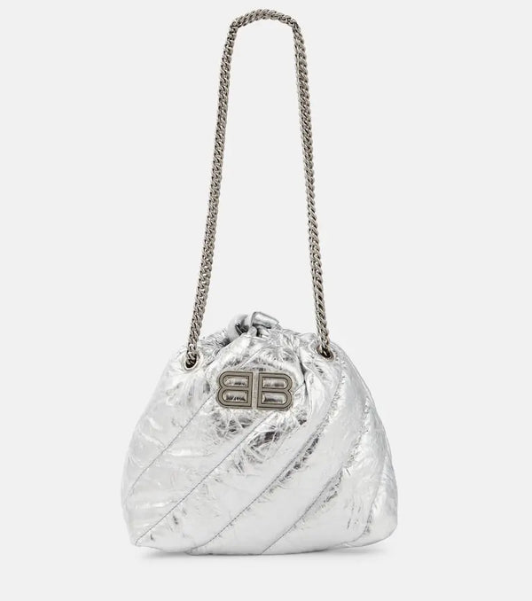 Balenciaga Crush Mini metallic leather crossbody bag | LYBSTORE