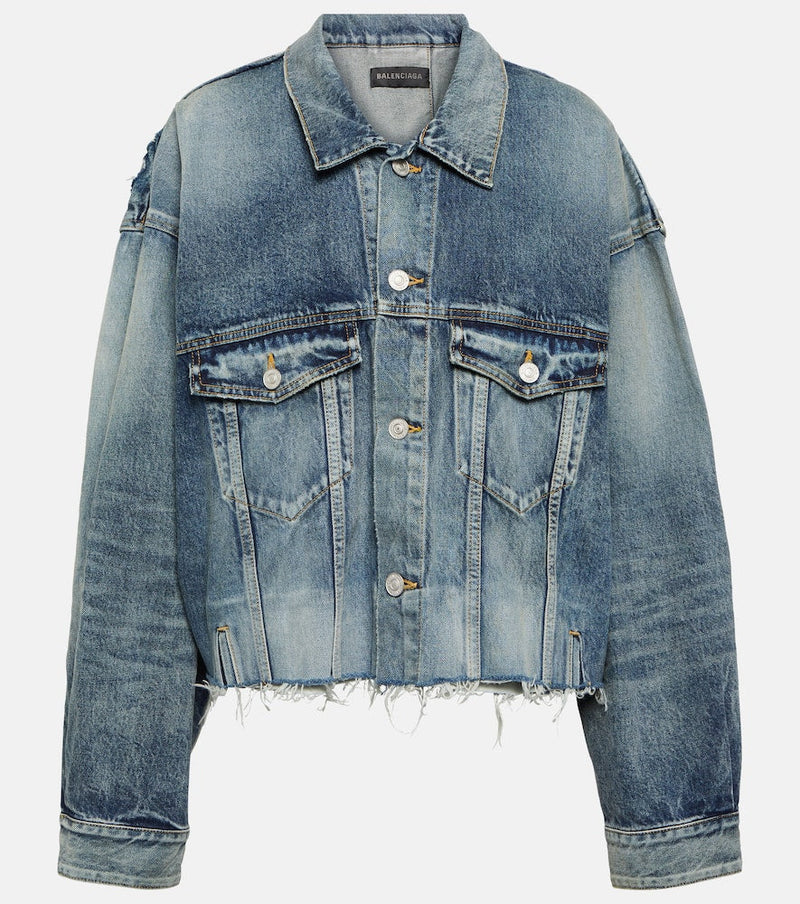 Balenciaga Distressed oversized denim jacket