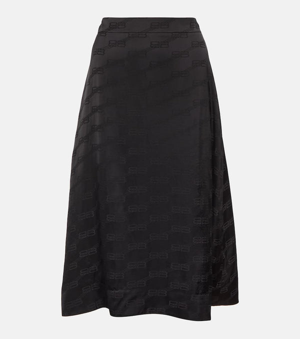 Balenciaga Flocked midi skirt