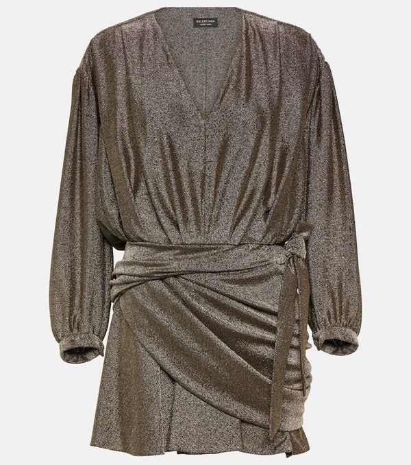 Balenciaga Gathered metallic minidress