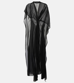 Balenciaga Gathered semi-sheer chiffon gown