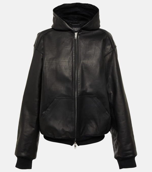 Balenciaga Hooded leather jacket