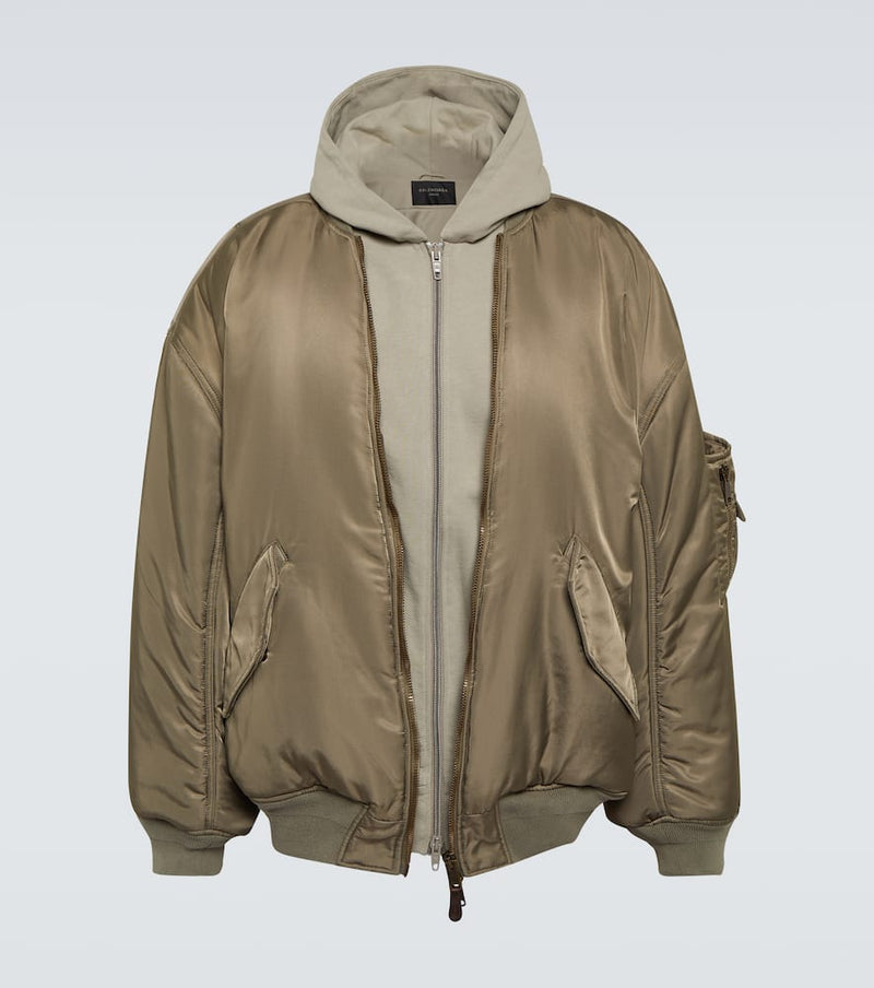 Balenciaga Hooded nylon bomber jacket | LYBSTORE