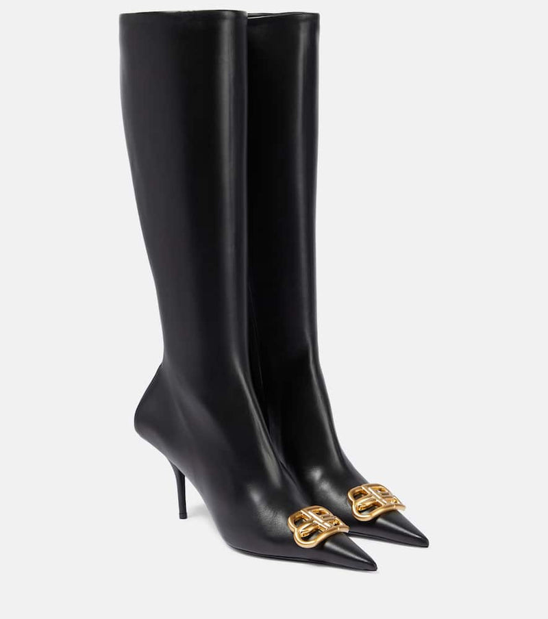 Balenciaga Knife BB leather knee-high boots