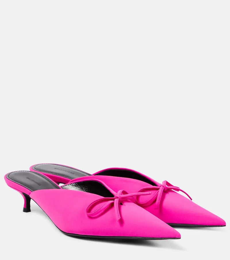 Balenciaga Knife Bow leather-trimmed pumps | LYBSTORE