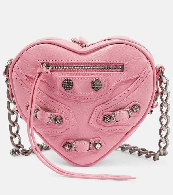 Balenciaga Le Cagole Heart Mini leather crossbody bag | LYBSTORE