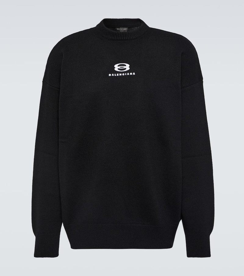 Balenciaga Logo cashmere and wool sweater