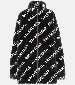 Balenciaga Logo faux fur jacket | LYBSTORE