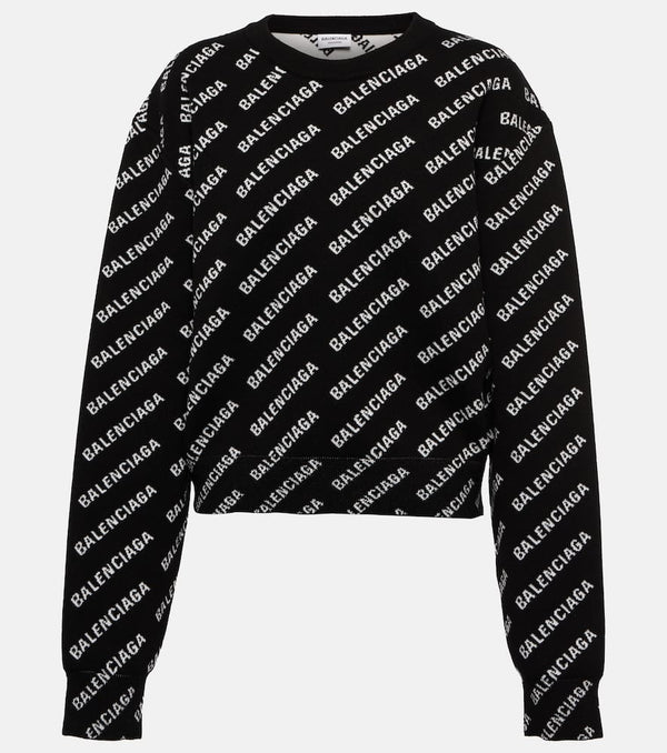 Balenciaga Logo jacquard cotton-blend sweater