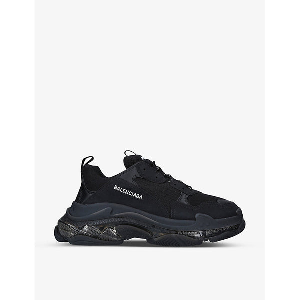 Balenciaga Men's Triple S leather and mesh mid-top trainers