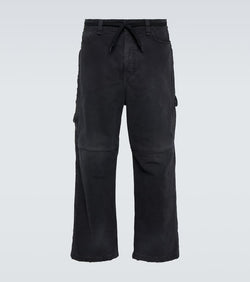 Balenciaga Mid-rise cropped cotton canvas pants