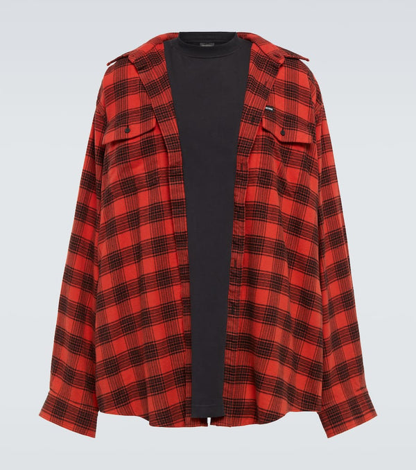 Balenciaga Oversized checked cotton shirt