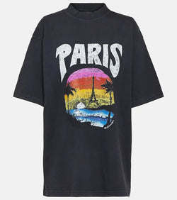 Balenciaga Paris Tropical cotton jersey T-shirt | LYBSTORE