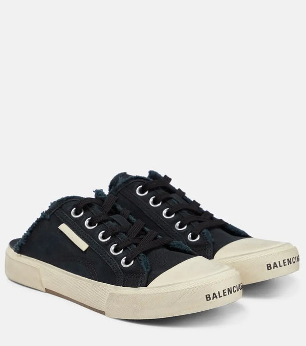 Balenciaga Paris distressed open-back sneakers | LYBSTORE