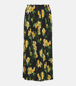 Balenciaga Plissé floral midi skirt