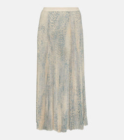 Balenciaga Printed pleated midi skirt