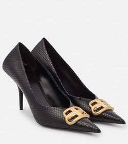 Balenciaga Square Knife BB croc-effect leather pumps