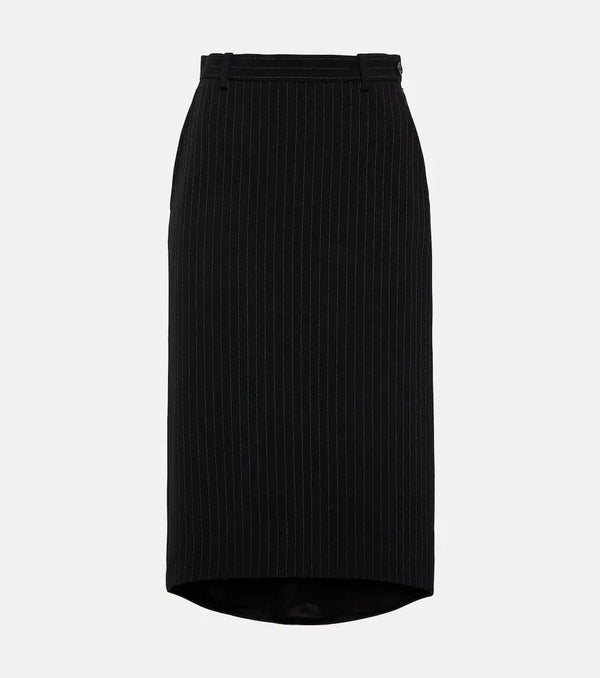 Balenciaga Striped wool midi skirt