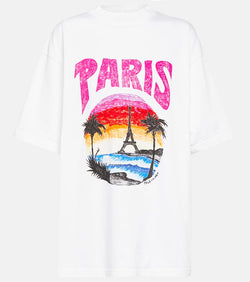 Balenciaga Tropical Paris cotton jersey T-shirt