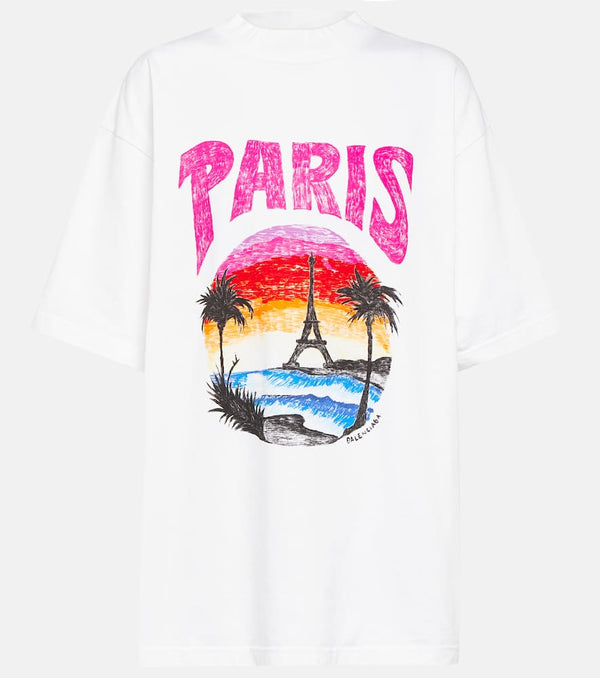 Balenciaga Tropical Paris cotton jersey T-shirt