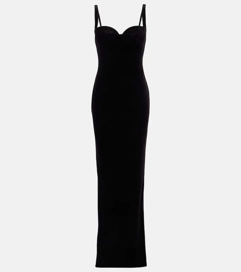 Balenciaga Velvet jersey bustier gown | LYBSTORE