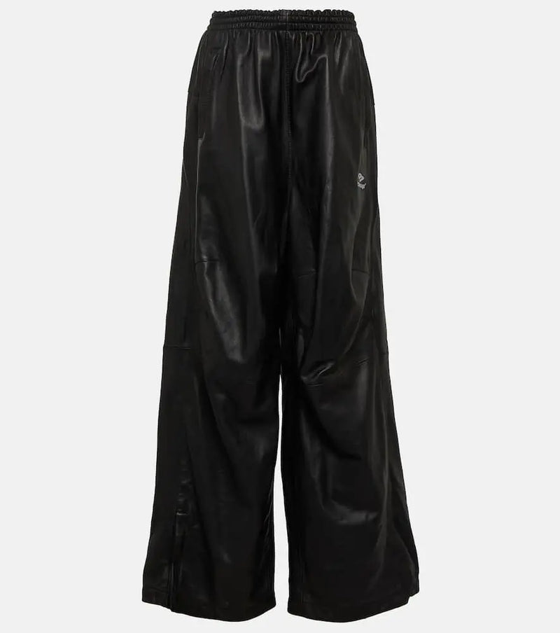 Balenciaga Wide-leg leather pants | LYBSTORE