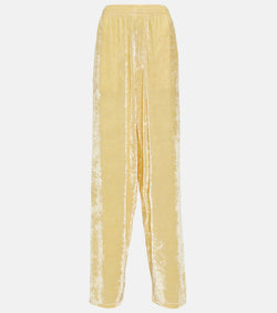 Balenciaga Wide-leg velvet pants