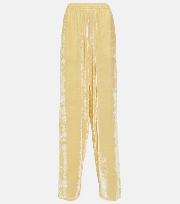 Balenciaga Wide-leg velvet pants