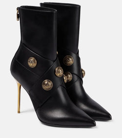 Balmain Alma leather ankle boots | LYBSTORE