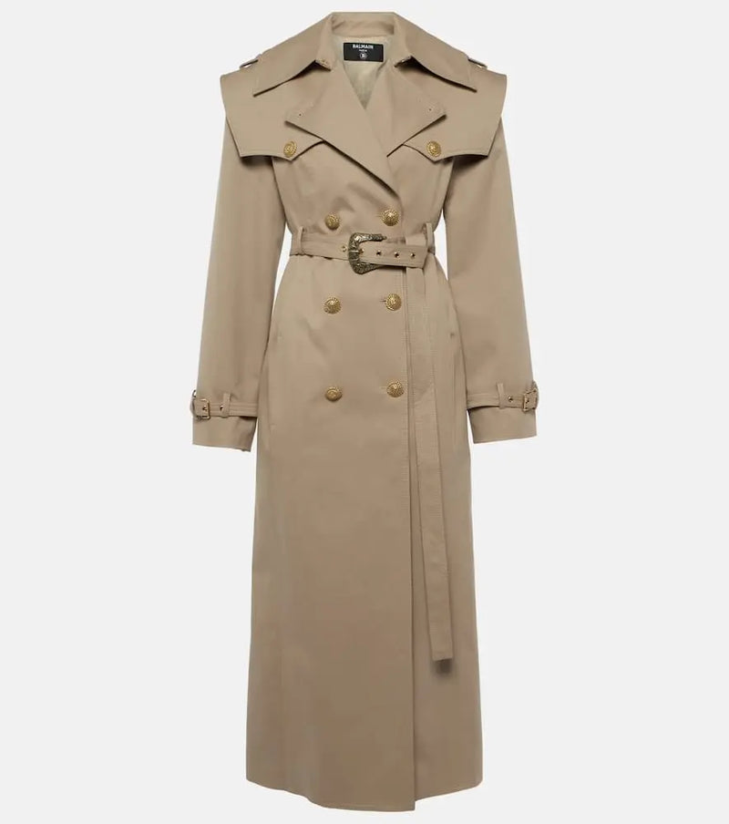 Balmain Cotton twill trench coat | LYBSTORE