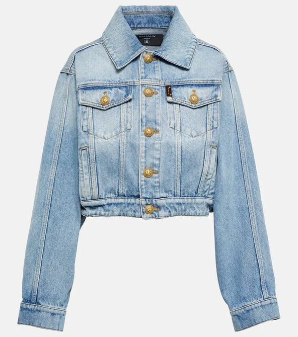 Balmain Cropped denim jacket | LYBSTORE