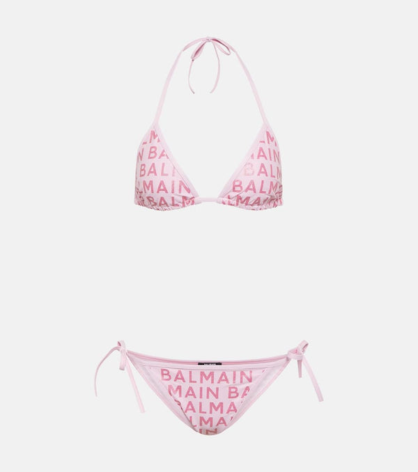 Balmain Glitter logo bikini