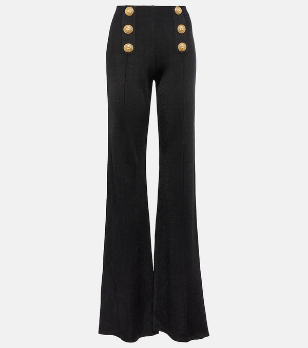 Balmain High-rise flared knit pants