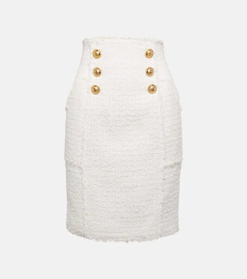 Balmain High-rise tweed miniskirt | LYBSTORE