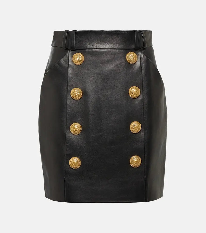 Balmain Leather miniskirt