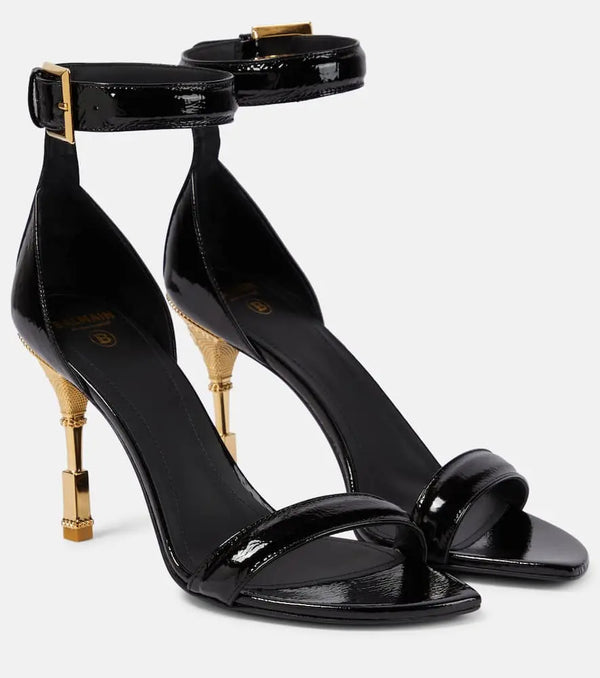 Balmain Moneta patent leather sandals | LYBSTORE