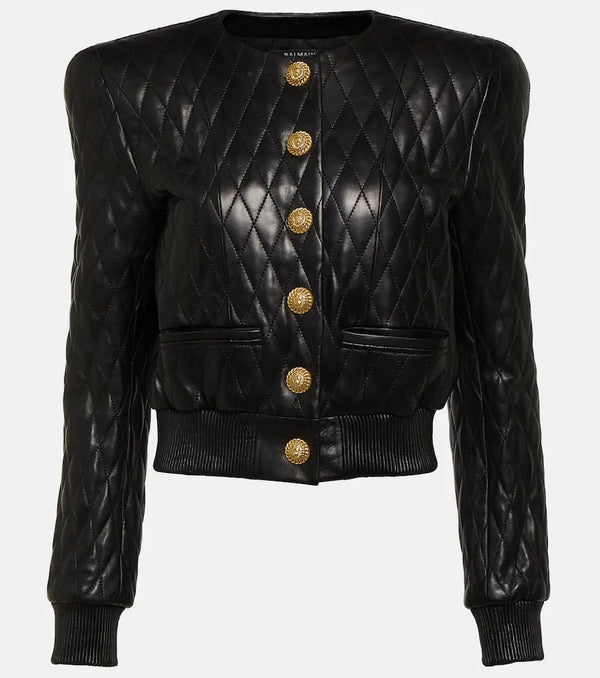 Balmain Quilted leather jacket | LYBSTORE