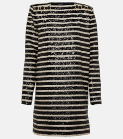 Balmain Sequined striped minidress