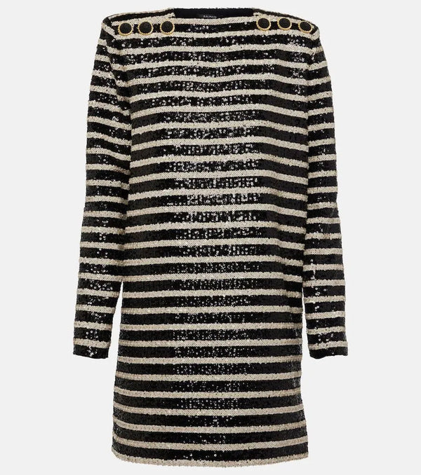 Balmain Sequined striped minidress | LYBSTORE