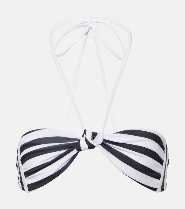 Bananhot Striped halterneck bikini top