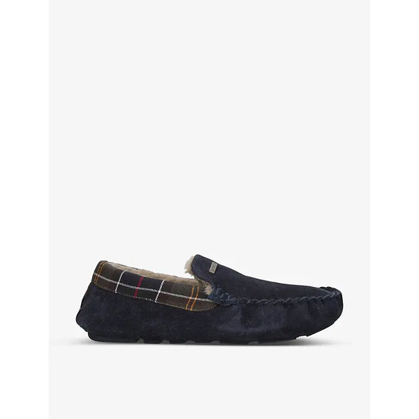 Barbour Monty faux shearling-lined tartan slippers